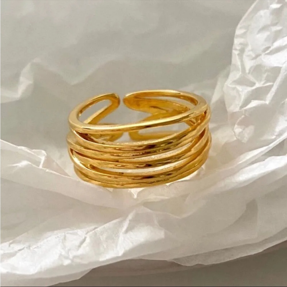 Unique Gold or 925 Sterling Silver Wrap Resizable Ring - Picture 4 of 7